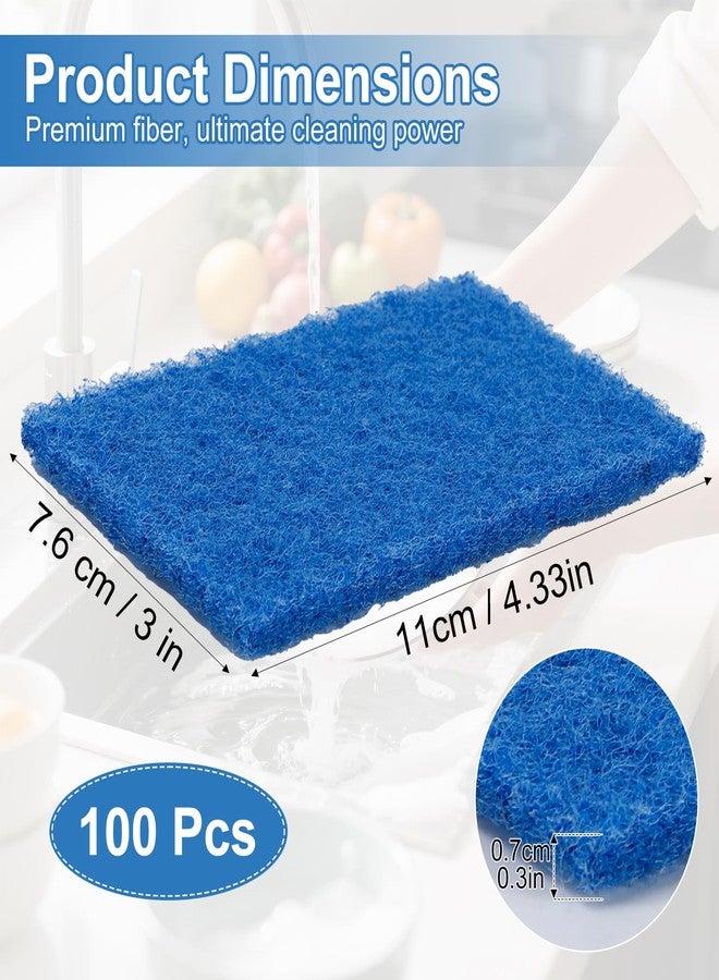 Dyrfolm 100 Pcs Scouring Pads,Heavy Duty Scour Pads,Dish Scrubber Scouring Pad,Reusable Non Scratch Household Scrub Pad for Dish Kitchen Scrubbers & Metal Grills,4.3 x 3 x 0.3 in (Multicolor) - Image 2